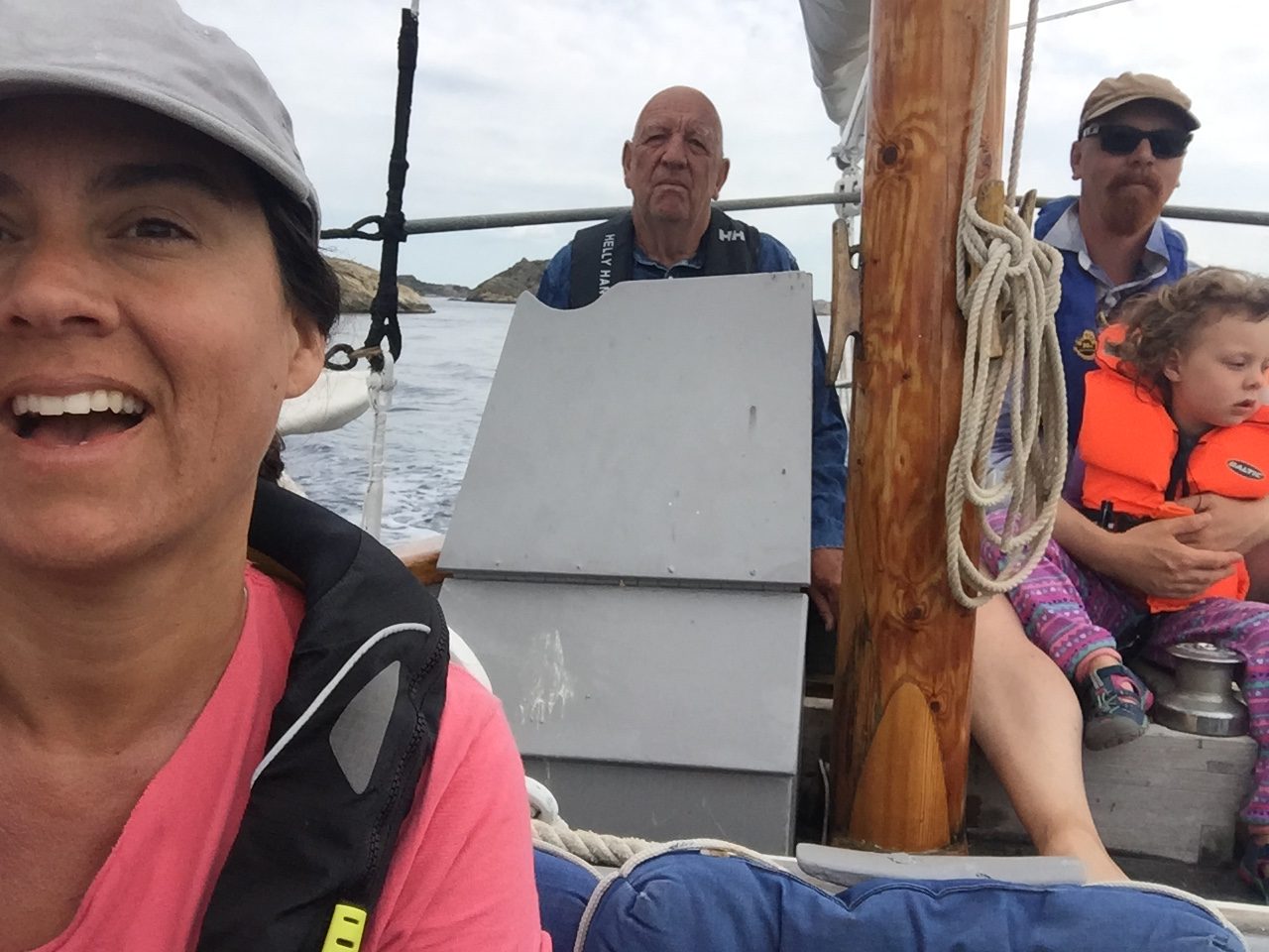 the four of us out in the southern Sweden sea